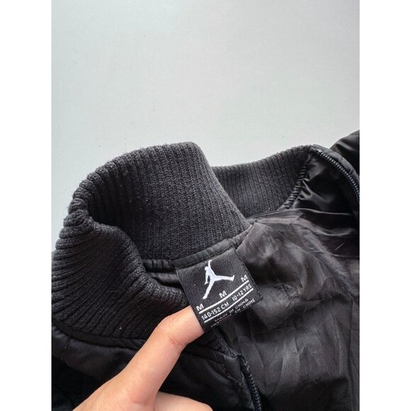 Kids' AIR JORDAN Black Quilted Bomber Jacket, Size M (10-12) - Picture 12 of 14